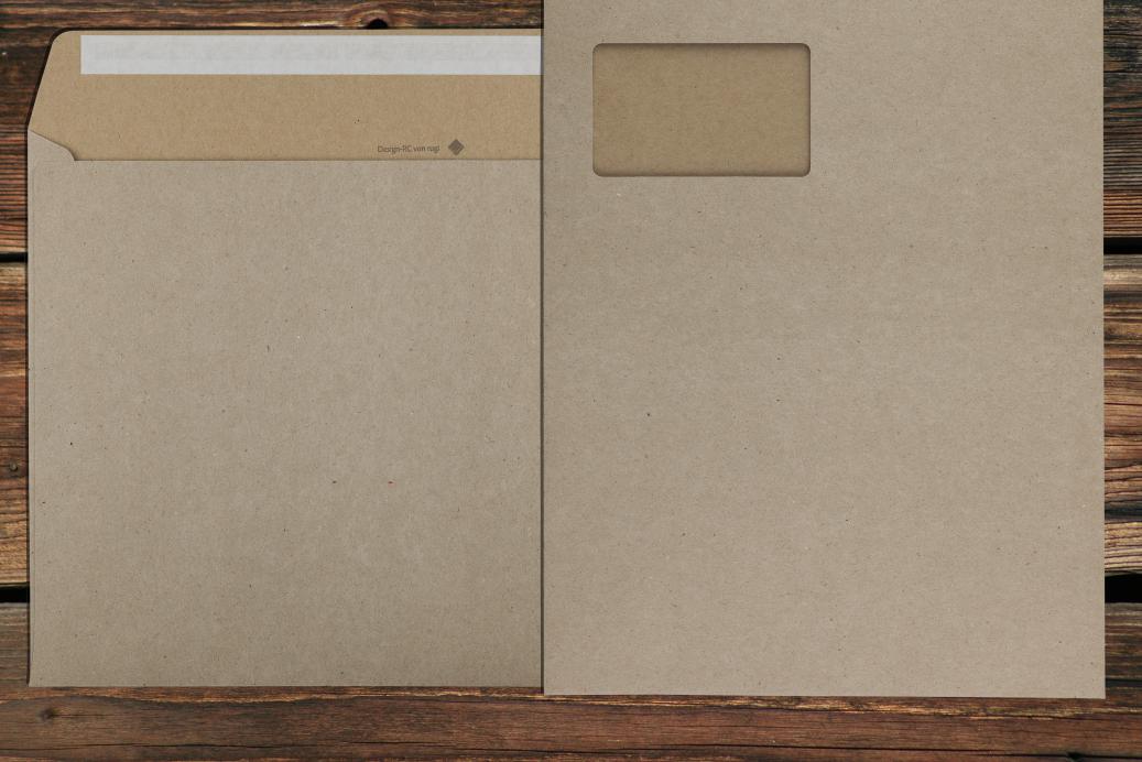 Briefhüllen mit Fenster C4 229x324 mm Haftklebend Recycling Grau 140 g/qm